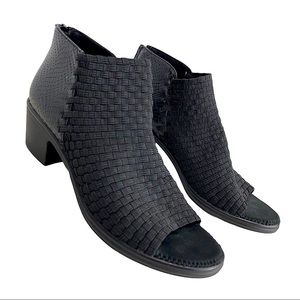 Steven By Steve Madden Black Woven Ankle Boots